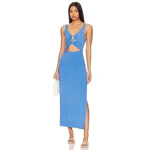 Lspace 'Camille' Blue Side Seam Slit Dress Size S